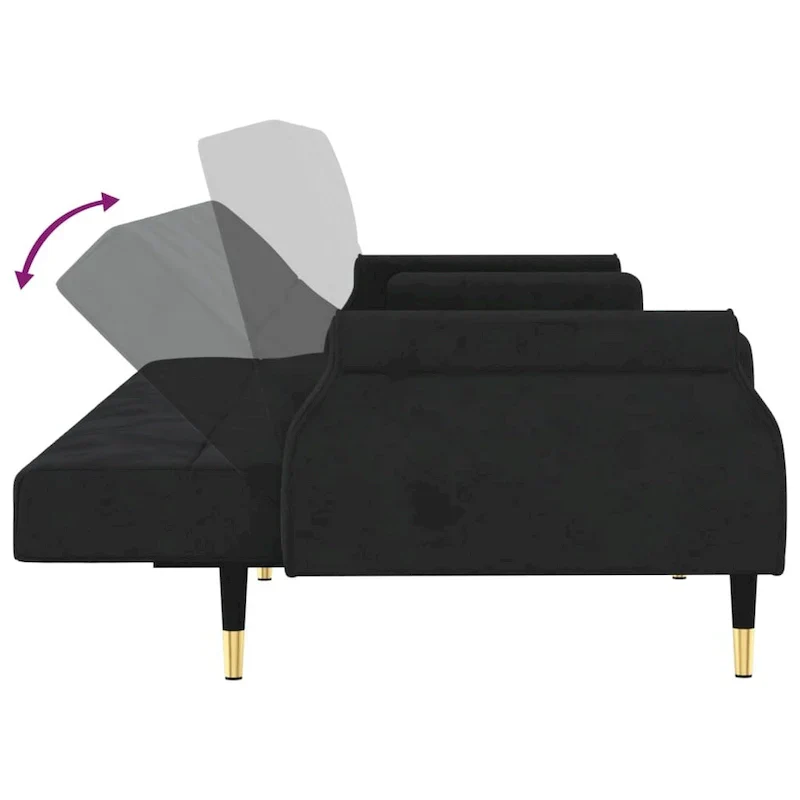Velvet Sofa Bed Loveseat with Cushions – 85 x 35 x 27.6