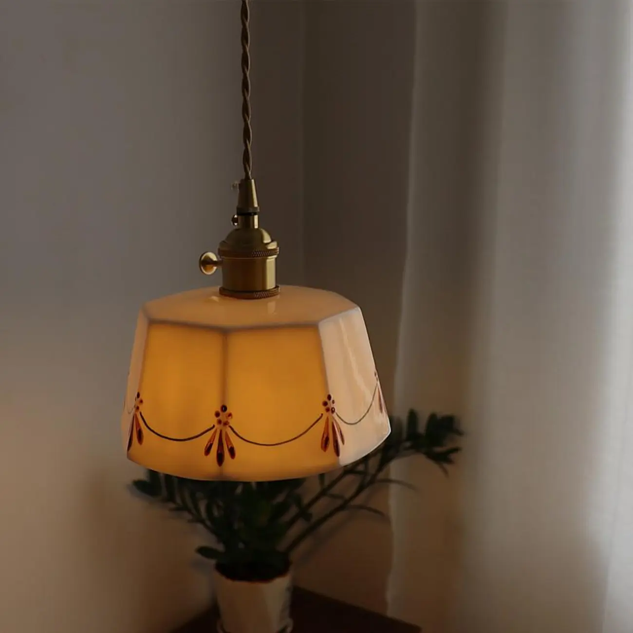 Vintage Ceramic Hanging Pendant Light for Indoor