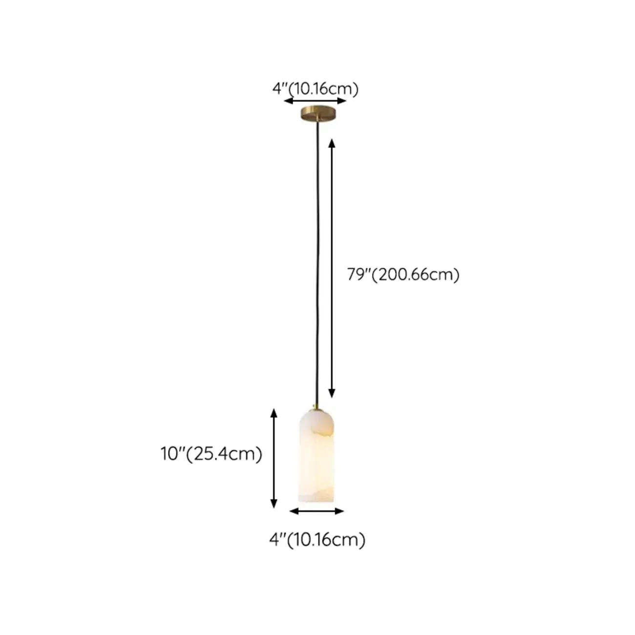 Modern Cylinder White Stone Hanging Pendant Light