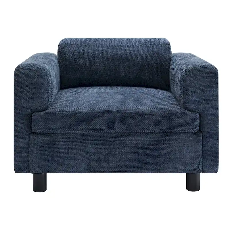 45.5 Woven Velvet Fabric Accent Chair with High-Density Cushion