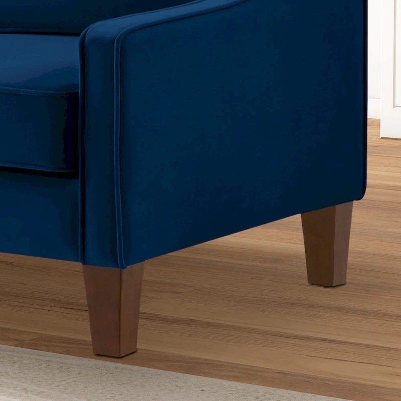 Modern Velvet Upholstered Accent Chair Single Sofa Armchair