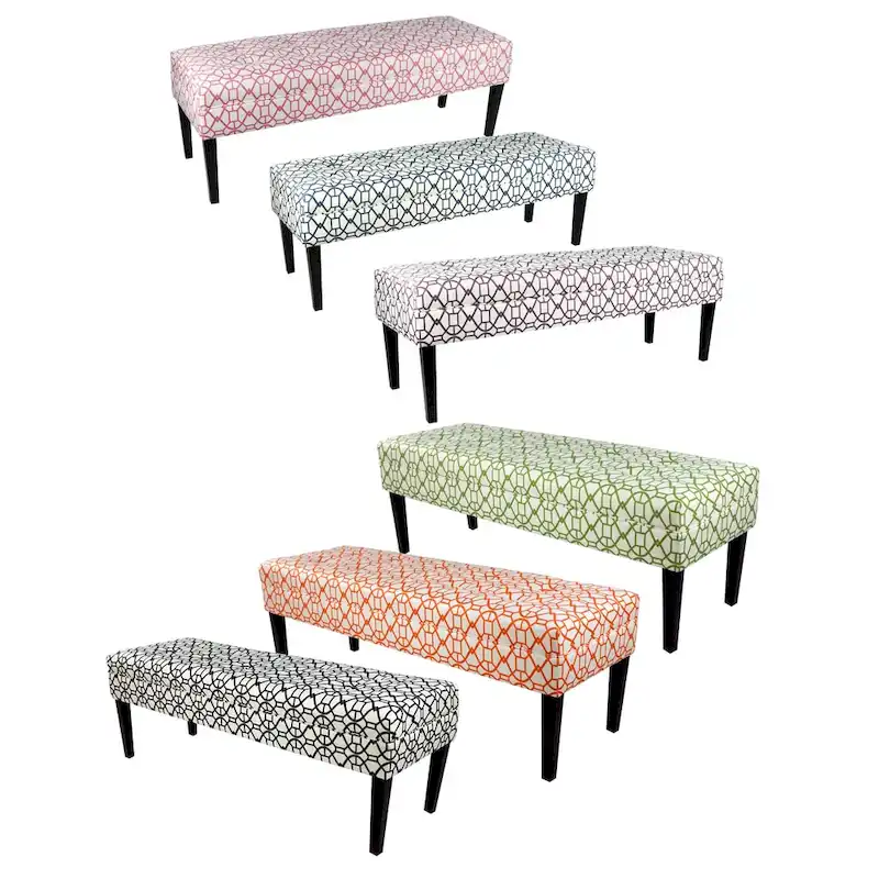 Kaya Noah Button Tufted Upholstered Long Bench