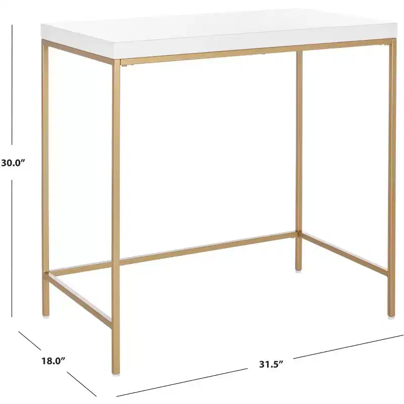White & Gold Writing Desk, 1-Person