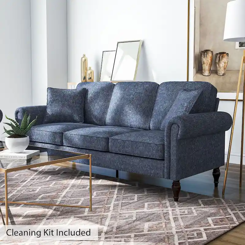 Igny Traditional Chenille Upholstered Rolled Arms Sofa by Furniture of America