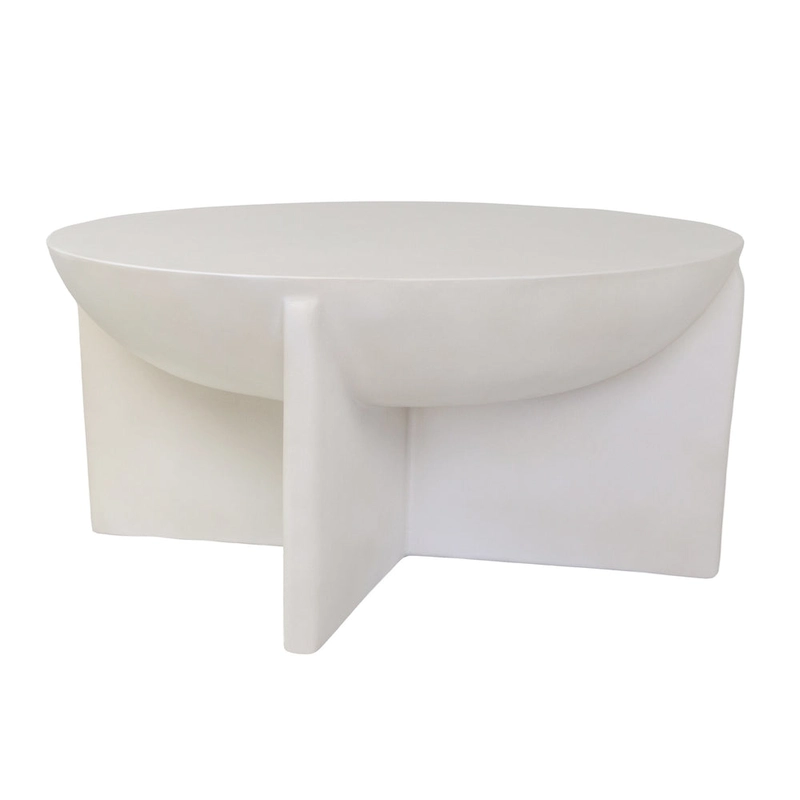 Modrest Elsa Modern Oyster Concrete Round Coffee Table