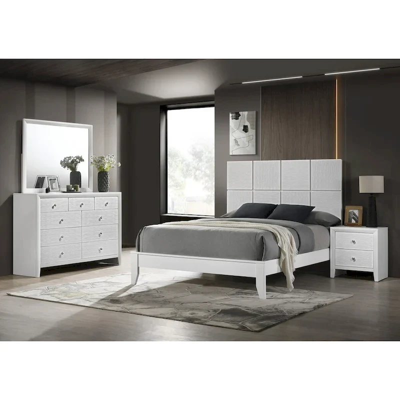 5 Piece White Panel Bedroom Set