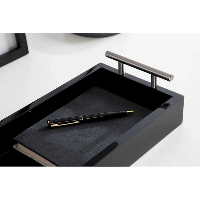 Kate and Laurel Lipton Rectangle Wood Tray Set - 2 Piece