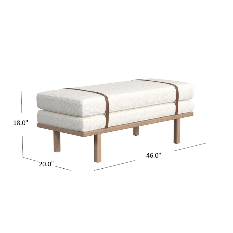 HomePop upholstered Bench with Wood Base