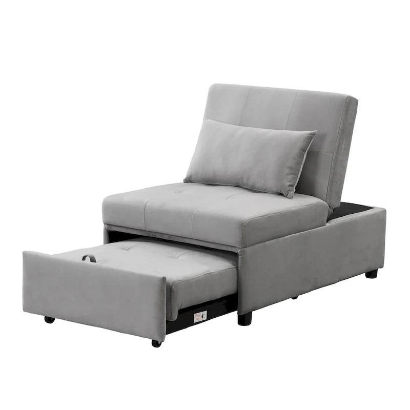 Folding Ottoman Sofa Bed-Gray