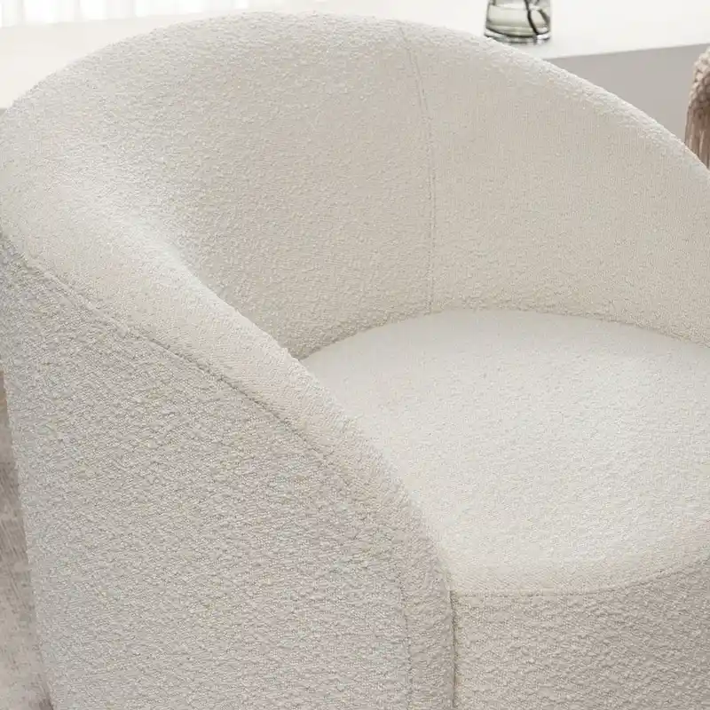 KINWELL 34  Wide Upholstered Swivel Accent Barrel Chair (Set of 2)