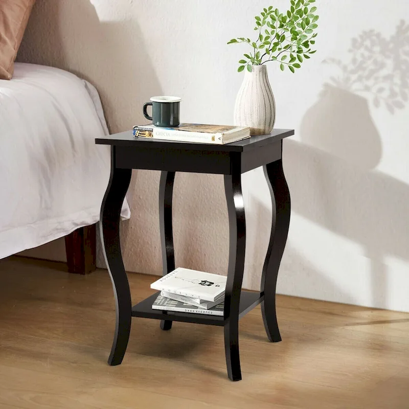 Compact Side Table with Display Shelf