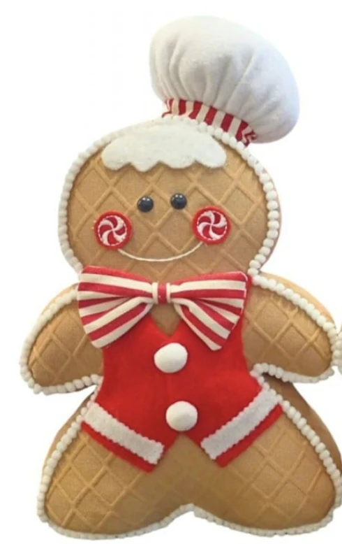 Fabric Boy & Girl Gingerbread Décor 23x10x37cm