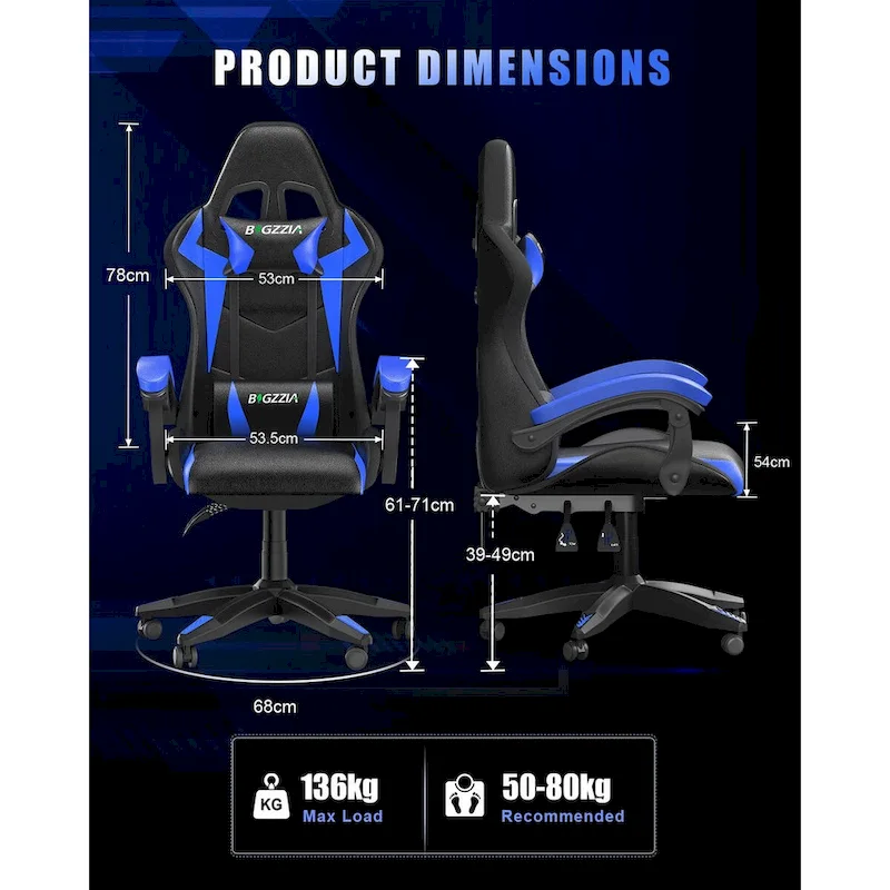 RGB Gaming Chair with LED Lights and Ergonomic Computer Chair