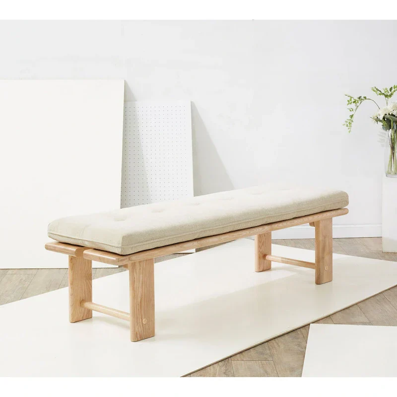 SAFAVIEH Couture Rasema Modern Cushion Bench - 60.8 In. W x 18.9 In. D x 18.1 In. H - 61Wx19Dx18H