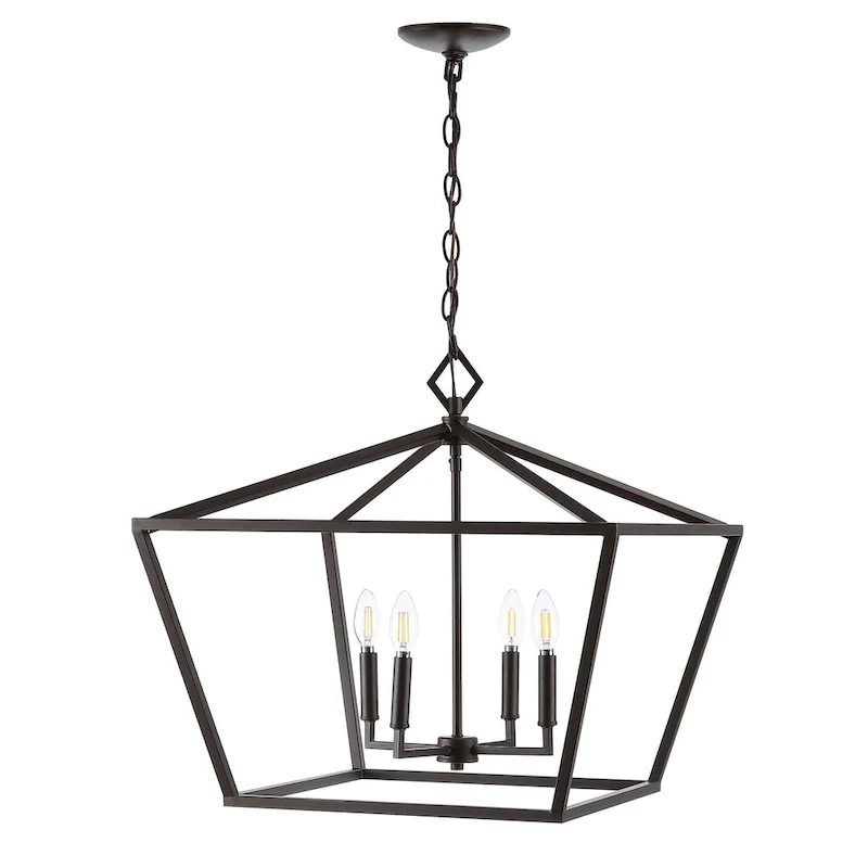 Floyd 4-Light Adjustable Iron Rustic Glam LED Pendant, by JONATHAN Y