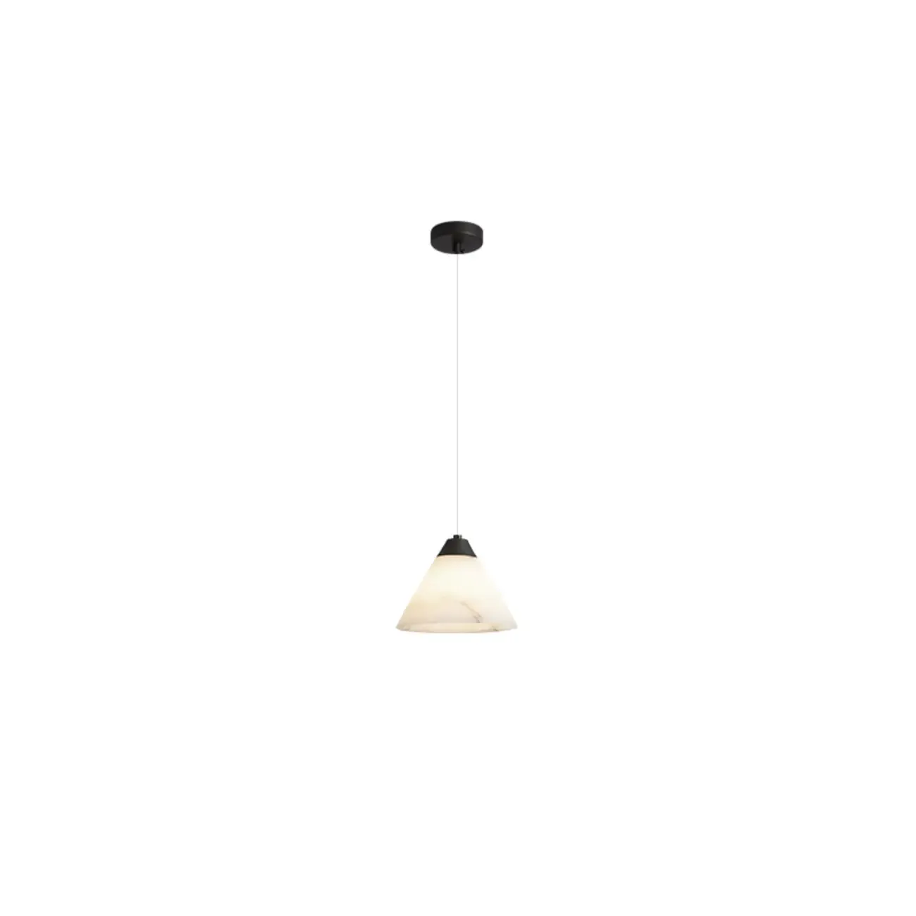 Modern Conical Alabaster White Bedroom Pendant Light