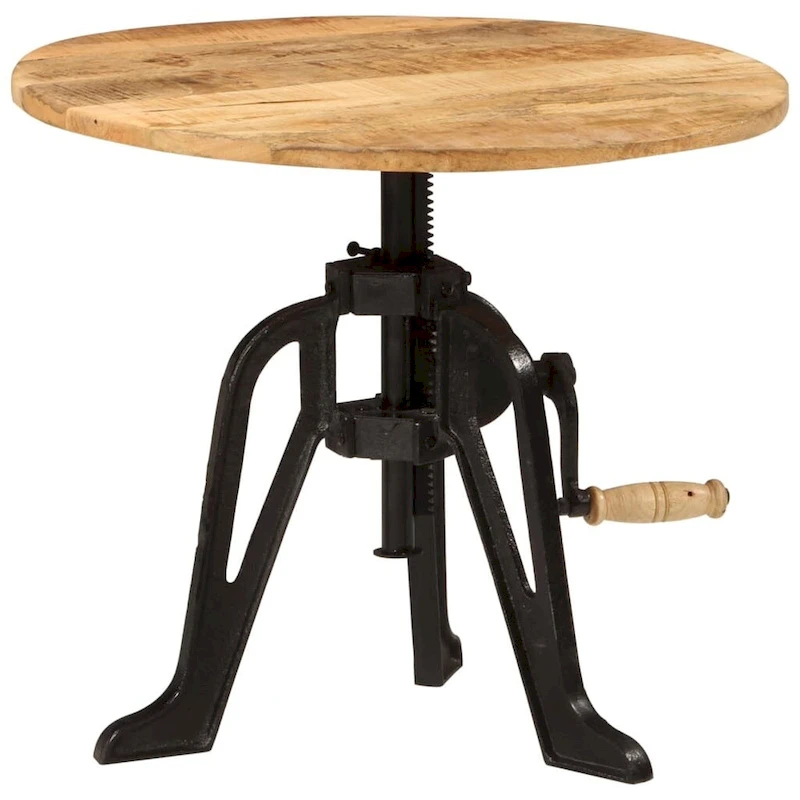 vidaXL Side Table Round Coffee End Table Sofa Table Solid Wood and Cast Iron