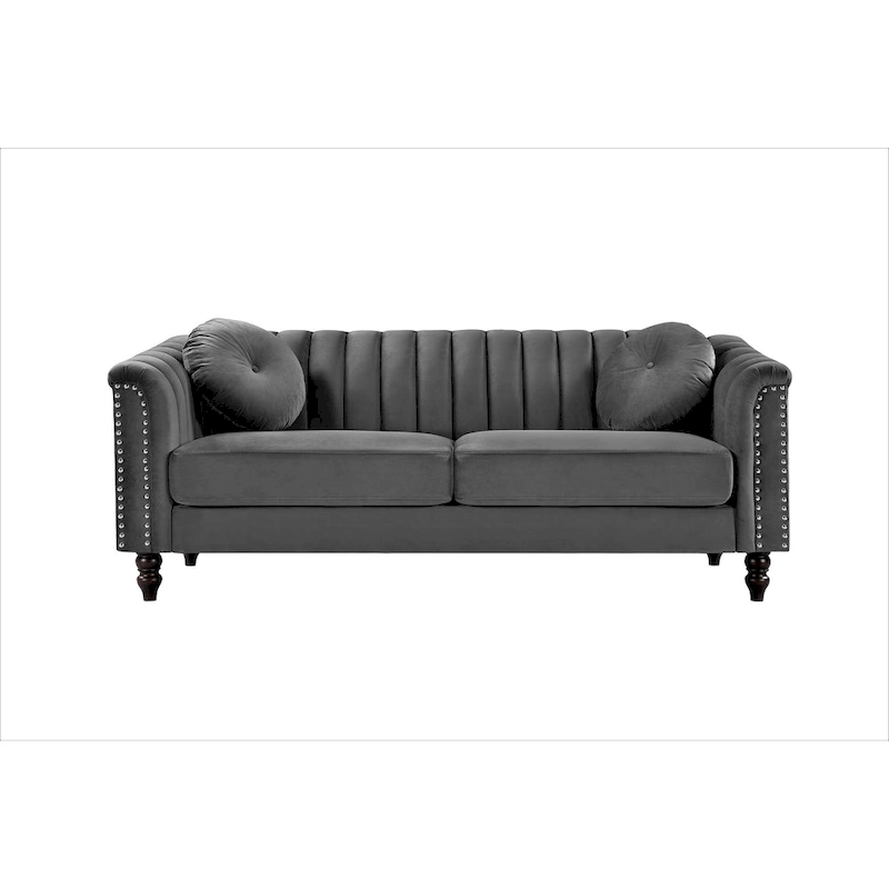 Hills Tufted Back Nailhead 75.2 Sofa