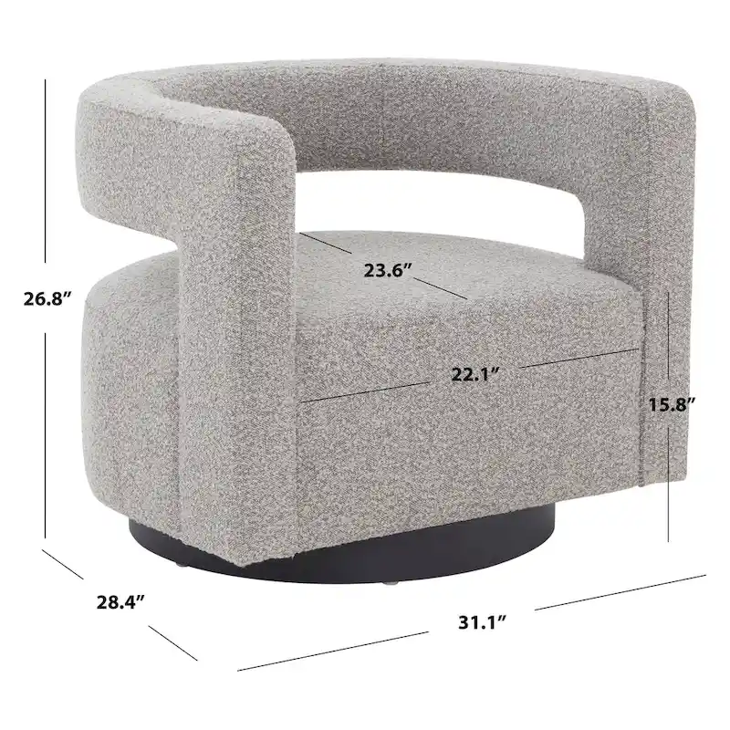 Upholstered Swivel Chair with Cut-Out Back