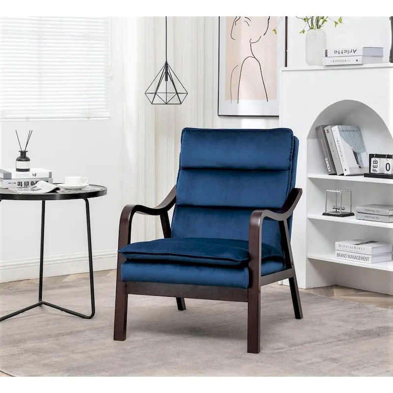 Clovis 24.8 Wide Mid-Century Modern Velvet Armchair