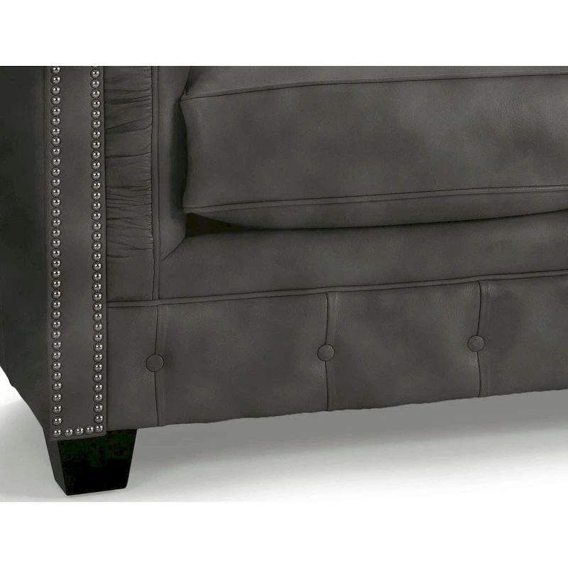 Hancock Tufted Top Grain Italian Leather Chesterfield Sofa - 31 H x 86 W x 40 D
