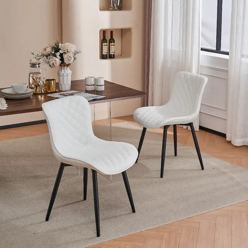 Dining Chairs Set of 2 Modern Leather Upholstered Dining Room Chair