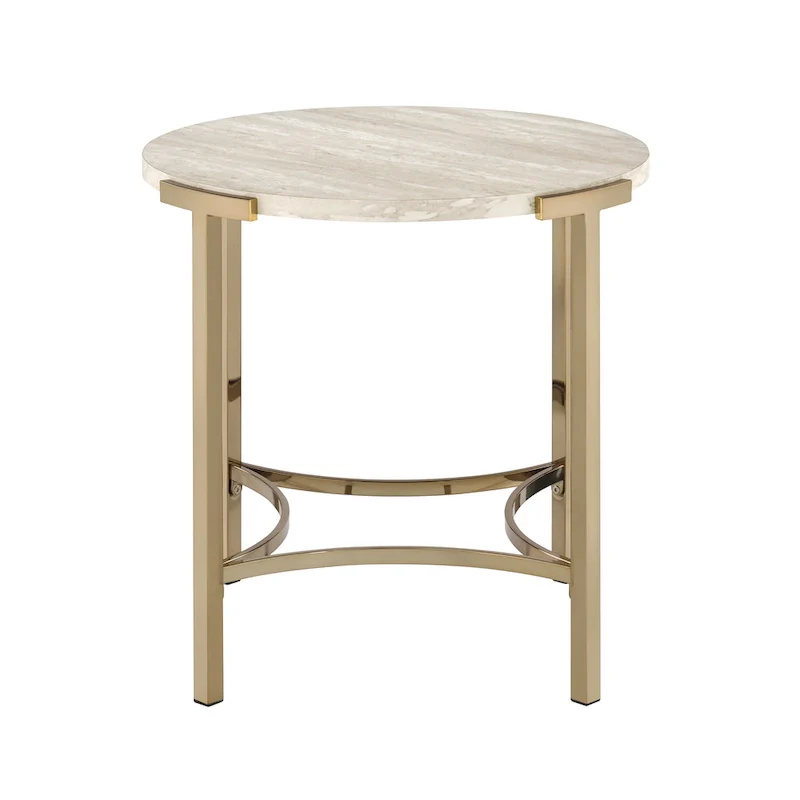 Brickelle Glam 24-inch Faux Marble End Table by