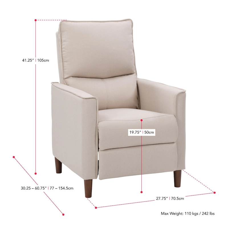High-Leg Manual Recliner with Footrest