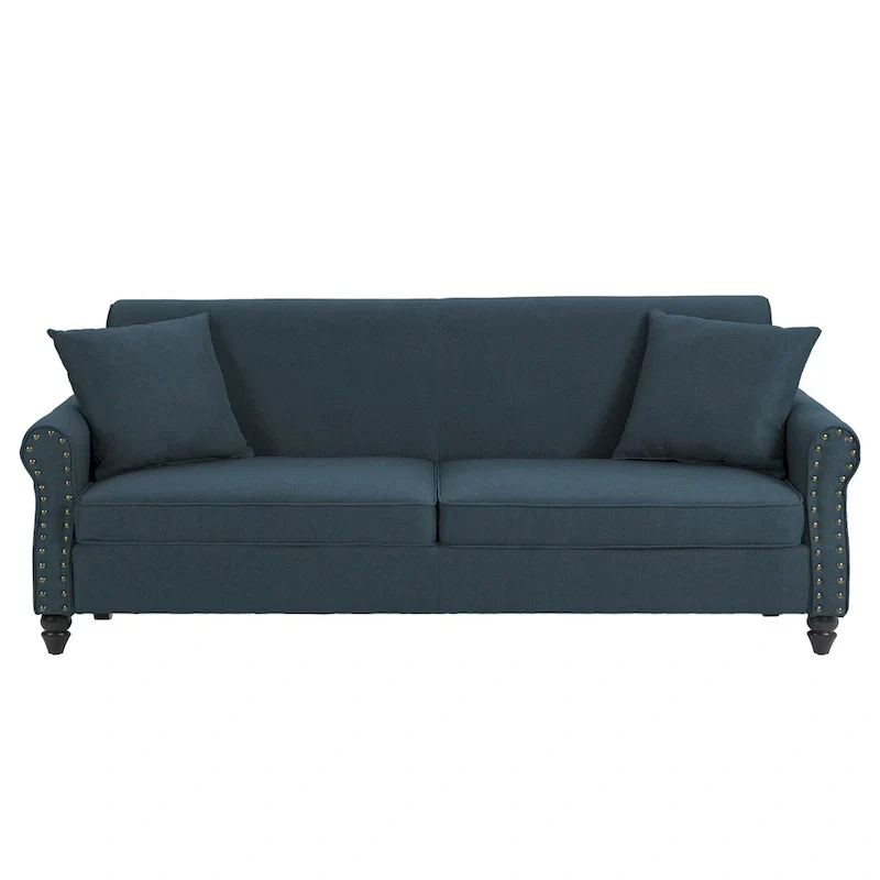 73 Sofa with Nailhead Trim Rolled Arms