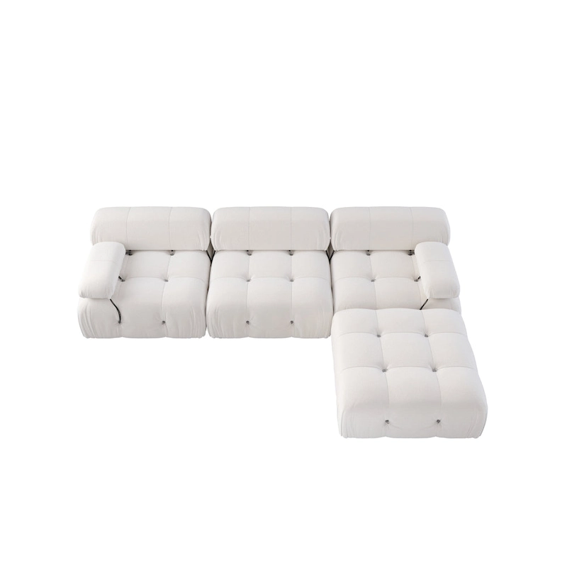 L-shape Velvet Modern Sectional Sofa Soft Couch