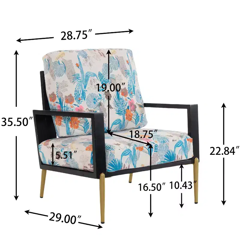 Christopher Knight Home Thurman Mid-Century Modern Metal and Rubberwood Velvet Arm Chair
