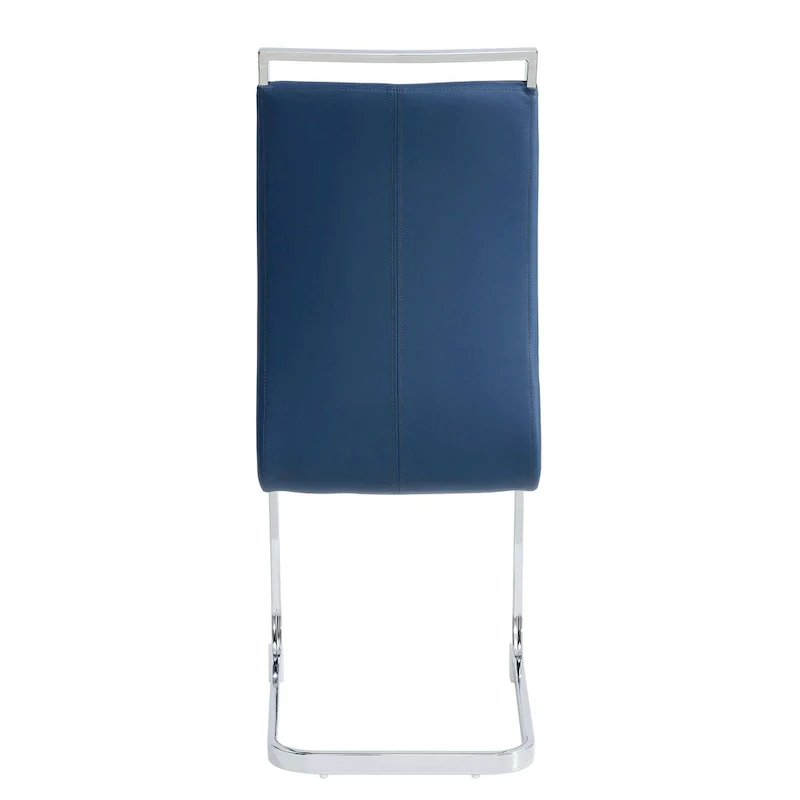 Dining Chair with C-shaped Chrome Metal Legs(Set of 4)