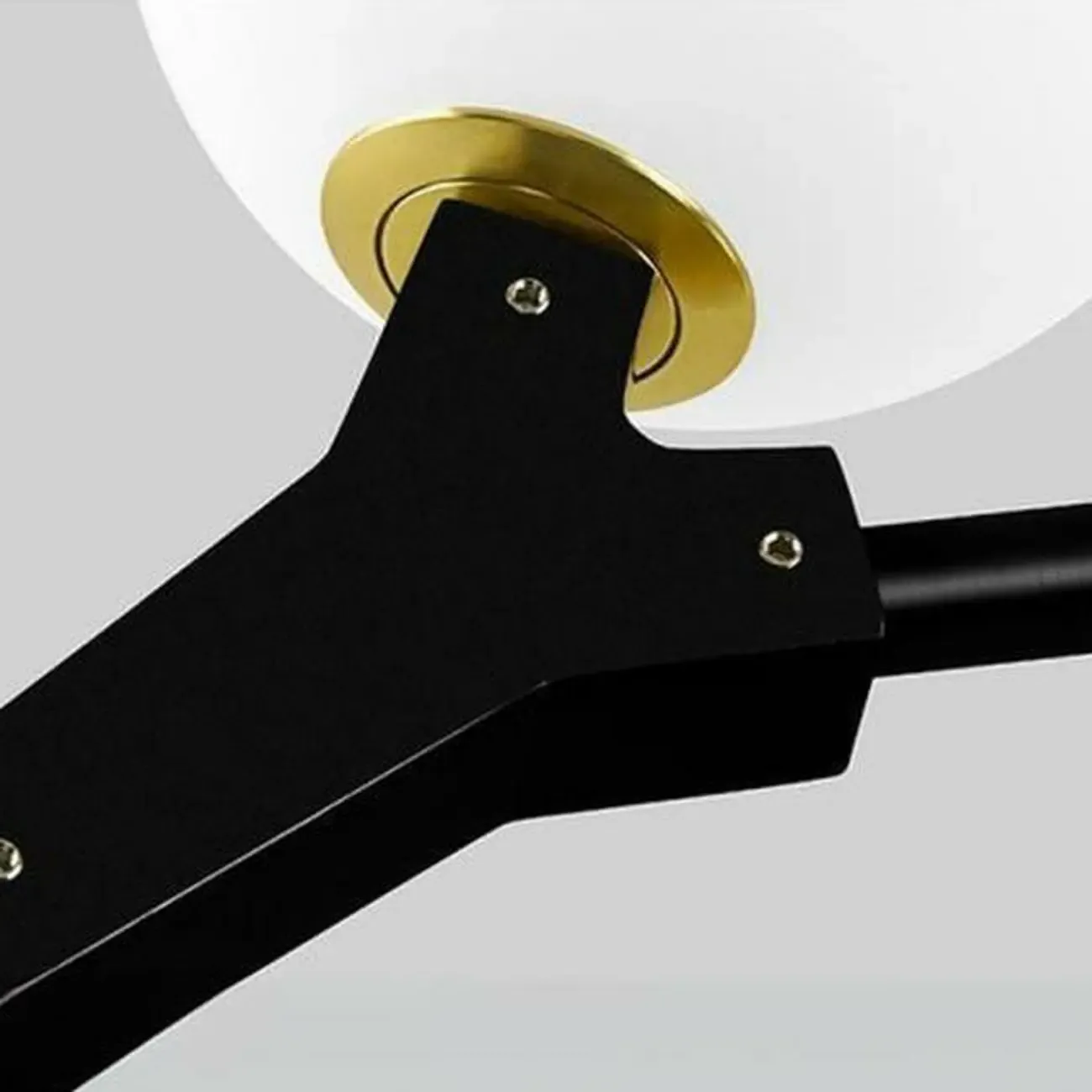 Modern Gold Branch Globe Glass Downrod Stairwell Chandelier