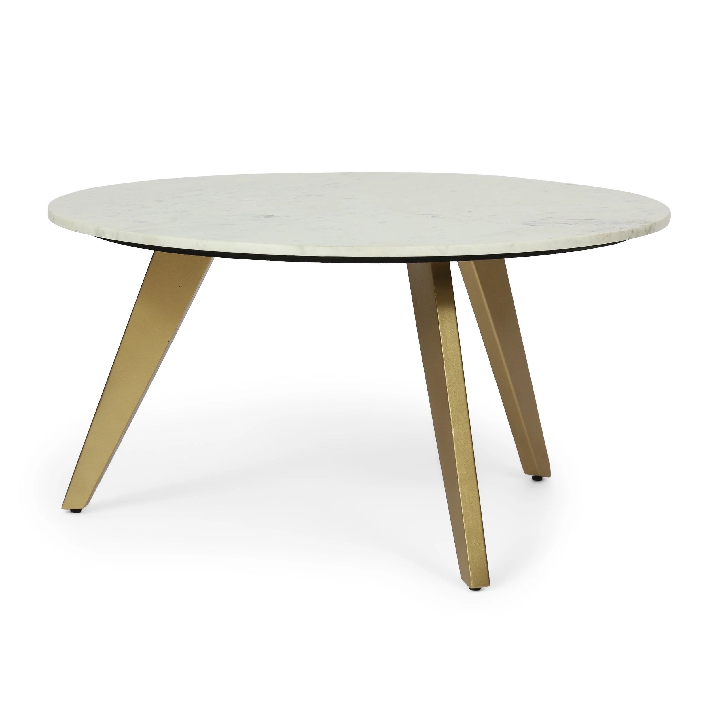 Modern Glam Handcrafted Marble Top Coffee Table - NH058413