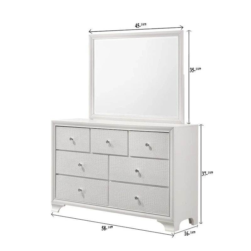 Kym 4 Piece Frost LED Faux Leather Upholstered Tufted Panel Bedroom Set