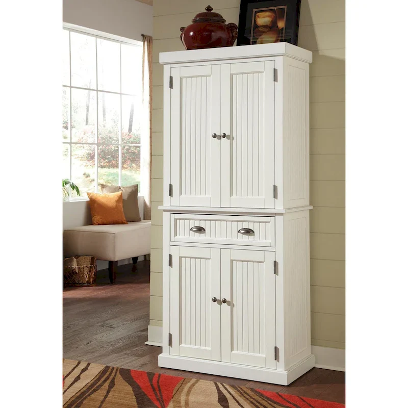Sanded Off-White Pantry with Four Doors