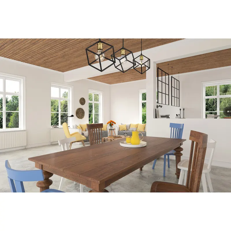 Vertical 3 Light Bronze and Olde Brass Linear Chandelier.