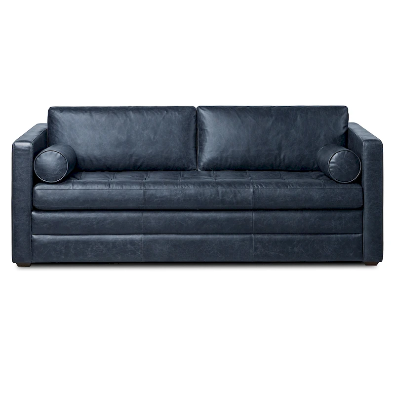 Poly & Bark Napa 82 Leather Pull-Out Convertible Sleeper Sofa - Full Grain Genuine Italian Leather