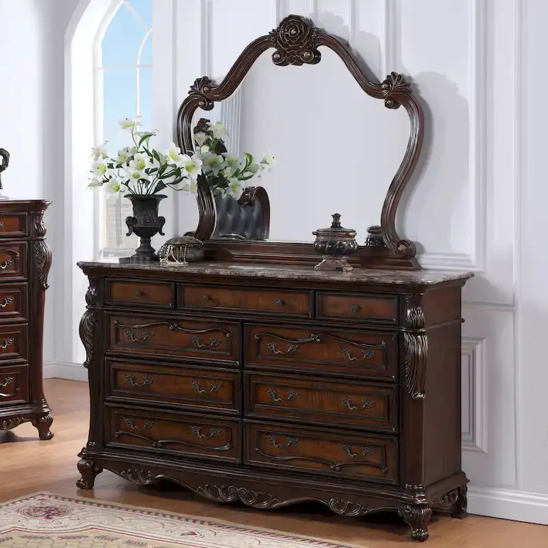 Furniture of America Eugene Traditional 6-Piece Solid Wood Panel Bedroom Set