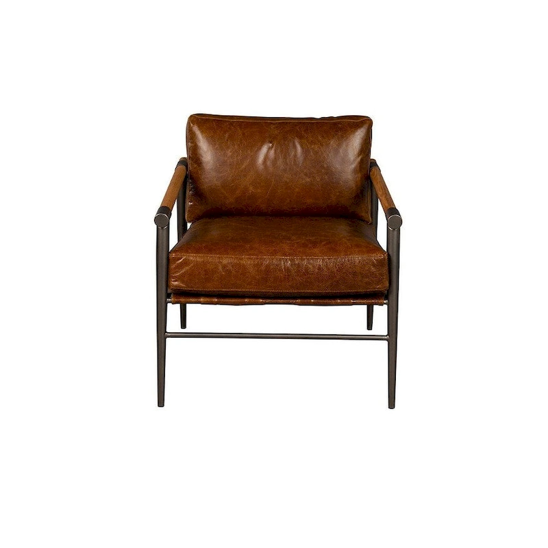 McBeal Leather Occasional Chair, Chocolate