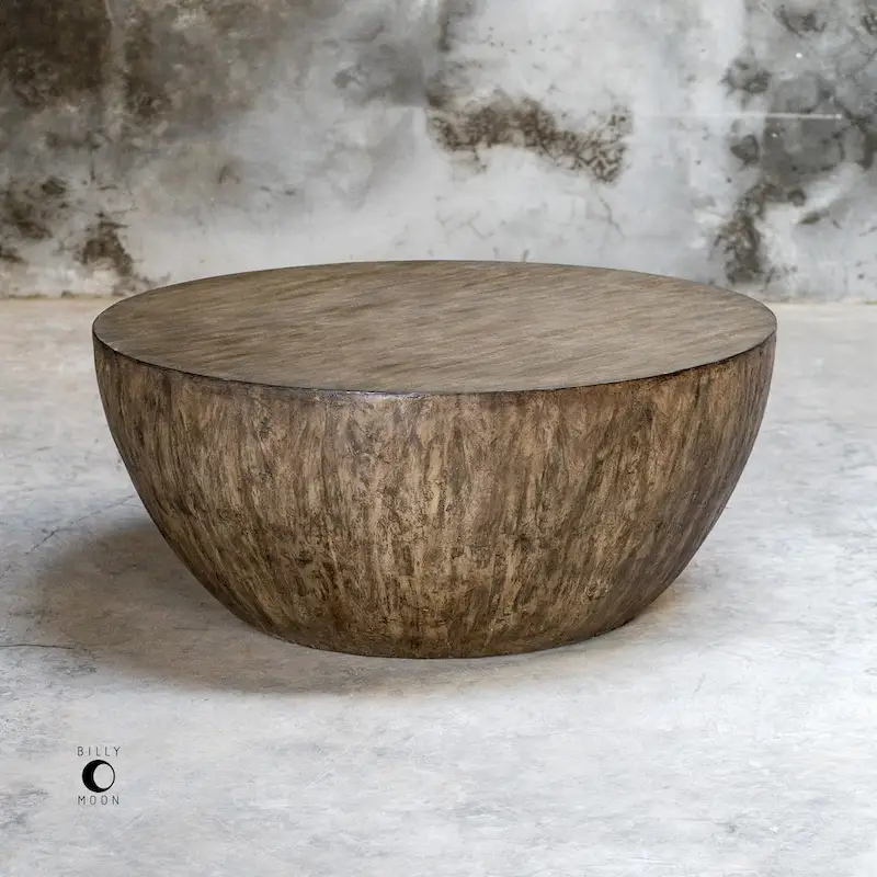 Uttermost Lark Aged Walnut Wood Round Coffee Table