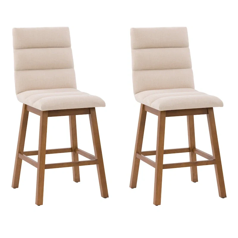 Lilibet Upholstered Counter Height Bar Stools, Set of 2