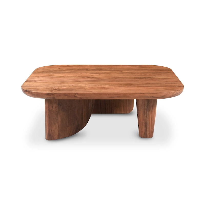 Aurelle Home Rustic Solid Acacia Wood Coffee Table