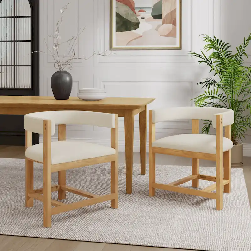 Christopher Knight Home - Bennett Elegant Barrel-Back Dining Armchair Set of 2