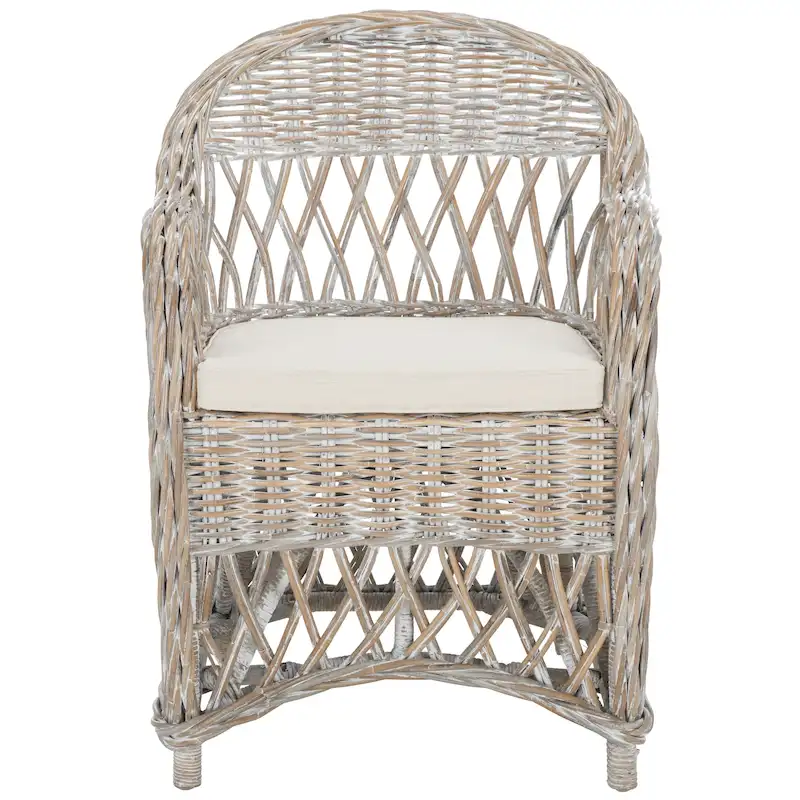 SAFAVIEH Spyrini Natural Rattan Club Chair - 25.5 x 26.5 x 35.5 - 26Wx27Dx36H