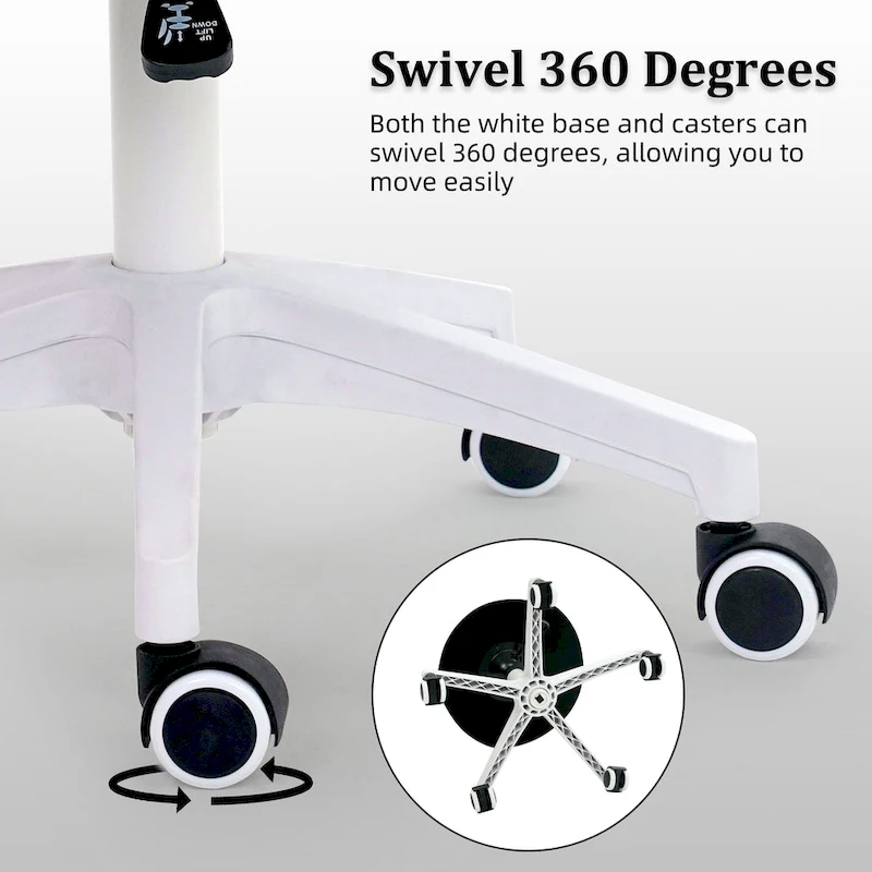 XINMICS Modern Velvet Task Chair 360 Swivel Adjustable Height Office Chair