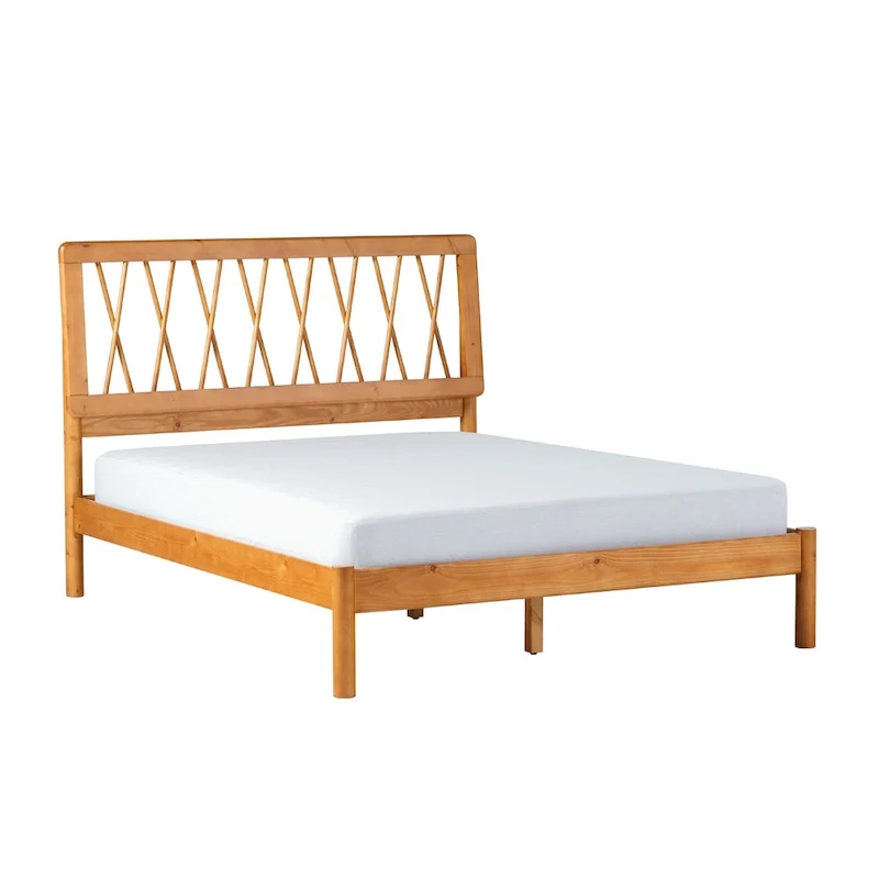 X Spindle Solid Wood Full Bed