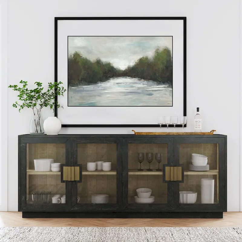 Classic Home Larson 90 Glass Reclaimed Pine Sideboard