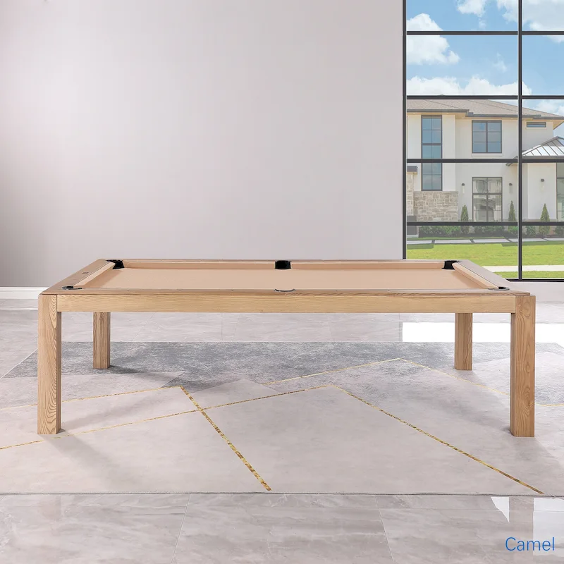 Olivia 8ft Vintage Ash Billiard Slate Pool Table with Dining Top