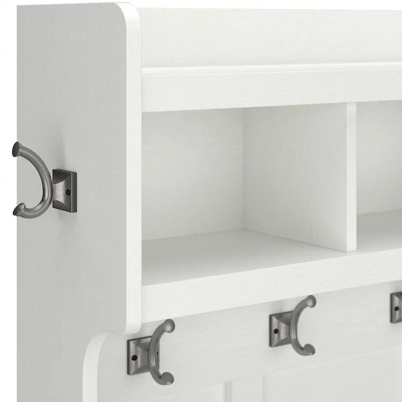 40W Hall Tree and Shoe Bench with Shelves